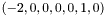 $(-2, 0, 0, 0, 0, 1, 0)$