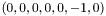 $(0, 0, 0, 0, 0, -1, 0)$