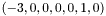 $(-3, 0, 0, 0, 0, 1, 0)$