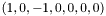 $(1, 0, -1, 0, 0, 0, 0)$